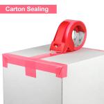 BOMEI PACK Rose Pink Packing Tape with Dispenser, 2.4 Mil 1.88 Inch x 60 Yards, 6 Refills Rolls Color Pink Box Tape for Moving, Shipping and Packaging