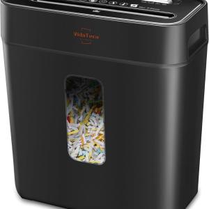 Paper Shredder for Home Use 6-Sheet Cross-Cut Shredder,Also Shred Card/Clip/Staple,P-4 Higher Security,Small Document Shredding Machine for Office,Heavy Duty with Jam Proof,3.04-Gal Bin