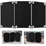 3 Panels Safety Barrice,5.8FT Foldable Security Barrier Gate with Heavy Duty PVC Frame,High Visibility Black Color,Crowd Control Restricted Area Pedestrian Barrice Traffic Fence