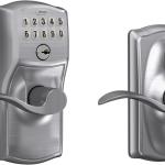 SCHLAGE FE595 CAM 626 ACC Camelot Keyp Entry with Flex-Lock and Accent Levers, Brushed Chrome