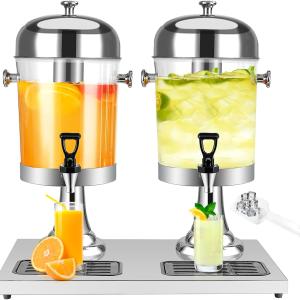 4.4 Gallon Drink Dispenser – Iced Drink Dispenser with Ice Core for Parties and Commercial Beverage Dispenser with Stand Drip Tray for Hot and Cold Beverage Juice Beer Water