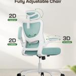 Marsail Ergonomic Office Chair: Office Desk Chair with High Back Mesh and justable Lumbar Support Rolling Work Swivel Task Chairs with Wheel 3D Armrests and Herest