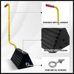 2 Pack Heavy Duty Rubber Wheel Chock with Handle, Sturdy Solid Anti Slip Wheel Stopper for All Weather Use -Trucks, RV, Travel Trailer, Pop Up Camper Accessory, 2 Pcs