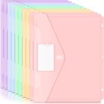 Forvencer Binder Pocket, 10 Pack Super Heavyweight Plastic Folders with Tight Closure, Binder Folders Side Loing, 3 Ring Binder Pocket, Binder Dividers with Pockets, Letter Size, Pastels Series