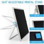 Small Magnetic Chalk Board 10"X10", Desktop Standing/Wall Hanging Chalkboard with 4 Chalks & 1 Eraser, Tabletop Double-Sided Portable Mini Black Board Easel for Office Desk, Kids Home School Students