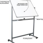 WorkPro® Double-Sided Mobile Magnetic Dry-Erase Whiteboard Easel, 36" x 48", Aluminum Frame with Silver Finish