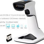 ScanAvenger Wireless Portable 1D&2D with Stand Bluetooth Barcode Scanner: 3-in-1 Handheld Scanner, Rechargeable Battery for Inventory - USB Bar Code/QR Reer (1D&2D with Next Gen Stand)