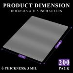 Laminating Sheets 8.5 x 11, 200 Pack Thermal Laminating Pouches 3 mil, Clear Thermal Laminating Plastic Paper Laminator Sheets, Clear Laminate Sheets Fits Letter Sized Paper (8.9 in. × 11.4 in.).