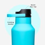 Corkcicle Sport Canteen - Keeps Drinks Cold 25 Hours - Stainless Steel Water Bottle - Triple-Insulated - Spill-Proof - Summer Drinkware Gift - Keeps Drinks Ice Cold - 20 oz - Capri Blue