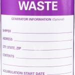 Universal Waste Labels - Hazardous Waste Labels for Chemical Waste Bin, 6 x 6 Inches, Strong hesive, 100 Labels per Roll, Durable Waste Management Stickers for Safety & Proper Handling