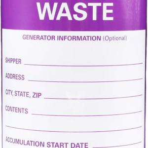 Universal Waste Labels - Hazardous Waste Labels for Chemical Waste Bin, 6 x 6 Inches, Strong hesive, 100 Labels per Roll, Durable Waste Management Stickers for Safety & Proper Handling