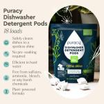 Puracy Laundry Detergent Refill - Enzyme-Powered Liquid Detergent Concentrate, (Free & Clear, 192 Los) and Natural Dishwasher Pods - Non Toxic Dishwasher Detergent (Citrus Skies, 18 Los)