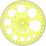 Circle Template 360° Protractor Round Stencil, Plastic Circle Ruler for Drawing, Circle Stencil Measuring Tools for Building Formwork Office School Supplies, yellow, 583308_2_FXvtRLSKG