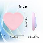 2PCS Heart-Shaped Silicone Mobile Phone Grip Stand,Vilbocr Collapsible Cellphone Finger Grip Holder for Smartphone Tablet Cell Phone Accessory (Pink)