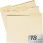 Manilla File Folder,1/3 Cut Tab,Letter Size Folders,Great for Organizing and Easy File Storage,18 Per Box