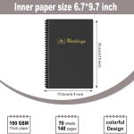 snootion Meeting Notebook for Work with Action Items, Project Planner Notebook for Note Taking, Office/Business Meeting Notes Agenda Organizer for Men & Women,140 Pages B5(7"x10") - Golden