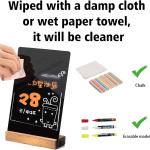 7.9x5.1 Desktop Chalkboard Sign with Wood Base, Message Board Menu Board Kids Chalkboard for Shop Wedding Kitchen Home Party (3 Pack 7.9x5.1)