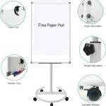 BIBOC Mobile Dry Erase Board – 36x24 inches Magnetic Portable Whiteboard Stand justable Easel White Board Flipchart Easel Board with 25 Sheets Paper P 1 Eraser, 2Markers (24x 36 inches)