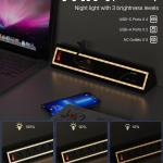 Desk Clamp Power Strip with Nightlight, 40W Fast Charging, 6FT Extension Cord, 4x20W USB-C & 2 USB Ports, 5 AC Outlets, Fits 1.69-Inch Table Edges