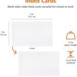 Basics Blank Index Cards, 1000 Count, 10 Pack of 100, White, 3" x 5"
