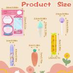 28 Pcs Mini Highlighter with Sticky Notes, Candy Pastel Highlighter, Cute Chisel Tip Marker Pen, Colourful Kawaii Carrot Cone Pencil Lollipop Shape Pens for Writing Drawing Diary