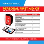 Primacare KB-7411 45 Piece Personal First Aid Kit, 6"x4"x1", with Emergency Medical Supplies, Pocket Size Essential Travel Bag, Med Kits, Red