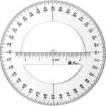 1Pc White 360 Degree Protractor Round Ruler Gauge Angular Drafting Tools Circle Protractor for School Education Office Classroom 6 Inch, Protractors, Writing and Correction Supplies