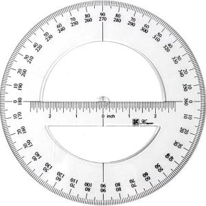 1Pc White 360 Degree Protractor Round Ruler Gauge Angular Drafting Tools Circle Protractor for School Education Office Classroom 6 Inch, Protractors, Writing and Correction Supplies