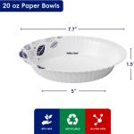 JOLLY CHEF 160 Count Paper Bowls 20 oz Soak Proof and Cut Proof Microwave Safe Heavy Duty Leaf Printed Disposable Bowls for Dinner or Thanksgiving