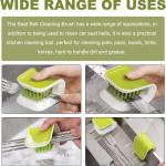 Car Seat Belt Cleaning Brush, U-Shaped Auto Interior Washing Brush with Double-Sided Bristles, Closeable Safety Belt Bristle Scrubber Cutlery Cleaner Brush for Car Home (1 PCS)