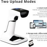 ScanAvenger Wireless Portable 1D&2D with Stand Bluetooth Barcode Scanner: 3-in-1 Handheld Scanner, Rechargeable Battery for Inventory - USB Bar Code/QR Reer (1D&2D with Next Gen Stand)