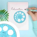Circle Template for Drawing, Plastic Circle Stencil Geometric Circle Ruler for Drafting, Large and Small Circle Drawing Tool for School Office Supplies