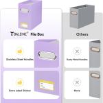 BALEINE File Organizer Box, Cardboard File Folder Organizer with Handle for Letter Size, Portable Collapsible Hanging Filing Box for Home Office Document Storage (2 Pack, Lavender)