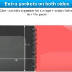 HABGP 12 Pocket Plastic folders with Pockets, 6 Colors Multi Pocket Folder Binder with Dividers, Office Organizer Folder Letter Size School Supplies