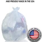 Aluf Plastics High Density Trash Bags, 10 Gallon, 1000 Count, 6 Micron (eq), 24" x 24", Clear, for Bathroom, Office, Industrial, Commercial, Janitorial, Municipal, Recycling