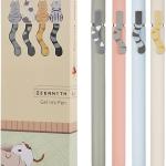 Cat Pens, 4 Pcs 0.5mm Cute Kawaii Black Ink Pens Fine Point Smooth Writing Pen, High-End Series Cat's Tail Retractable Pen for Journaling Note Taking (4 Pcs Cat)