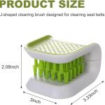 Car Seat Belt Cleaning Brush, U-Shaped Auto Interior Washing Brush with Double-Sided Bristles, Closeable Safety Belt Bristle Scrubber Cutlery Cleaner Brush for Car Home (1 PCS)