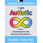 Autism Safety Tag Card,Autistic Please Be Patient,Autism Medical Id Tag for Wagon/Strollers Devices
