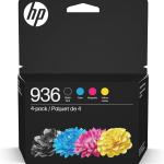 HP 936 Black, Cyan, Magenta, Yellow Ink Cartridges (4-Pack) | Works with OfficeJet 9120, Pro 9110, 9120, 9130, Wide Format 9730 | Eligible for Instant Ink | 6C3Z5LN