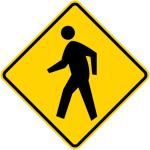 Municipal Supply and Sign Co Pedestrian Crossing Sign - 18 x 18 Inches - Highly Reflective 3M Sheeting for Enhanced Visibility and Safety, 10-Year Warranty