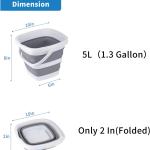 Collapsible Bucket, 5L 1.3Gallon Small Cleaning Mop Buckets for Household Outdoor Car Washing Tub Plastic Foldable Portable Camping Beach Sand Water Pot Pail Space Saving Square