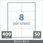 Office Depot Bge Inserts, 2 1/4in. x 3 1/2in., White, Pack of 400, OD98846