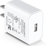 USB Wall Charger, 5V 2A USB Charger Block Plug Cube Travel Power apter Fast Charging Block for iPhone 16 15 14 13 12 11 X XR XS, Galaxy, LG, Moto, Tablet, Kindle, Air, Mini, Android Phones(1Pack)