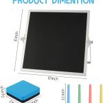 Small Magnetic Chalk Board 10"X10", Desktop Standing/Wall Hanging Chalkboard with 4 Chalks & 1 Eraser, Tabletop Double-Sided Portable Mini Black Board Easel for Office Desk, Kids Home School Students