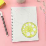 Circle Template 360° Protractor Round Stencil, Plastic Circle Ruler for Drawing, Circle Stencil Measuring Tools for Building Formwork Office School Supplies, yellow, 583308_2_FXvtRLSKG
