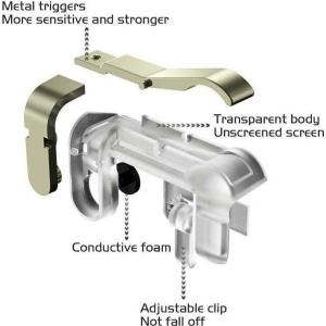 Mobile Phone Shooter Controller PUBG Game Trigger Gamep Fire Button Handle Cell Phone Tablet apter for PUBG Gaming Joystick Gaming Accessory Kit Gaming Accessory Kit