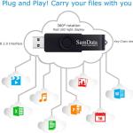 USB Flash Drive 8GB 3 Pack USB 2.0 Thumb Drive Swivel Memory Stick Data Storage Jump Drive Zip Drive Drive with Led Indicator (Black, 8GB-3Pack)