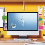 Monitor Memo Boards for Computer, Set of 2 (Left & Right) Multifunction Acrylic Screen Message Reminder P Side Panels Phone Holder - Utility Organizer for Office Desktop, Gift of 1 Pack Sticky Notes