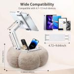 CreaDream Pumpkin Tablet Pillow Stand Holder for Kindle iP, justable Phone Pillow Stand for Lap Bed with Detachable Snack Bowl, Compatible with 4.7"-13" Tablet, iP, iPhone, Samsung Tabs, Kindle