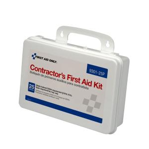 First Aid Only 9301-25P 25-Person Contractor's First Aid Kit for Home Renovation, Job Sites, and Construction Vehicles, 178 Pieces